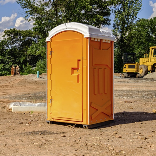 how often are the porta potties cleaned and serviced during a rental period in Veedersburg